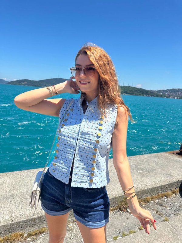 YelekMavi Puantiyeli Yelek