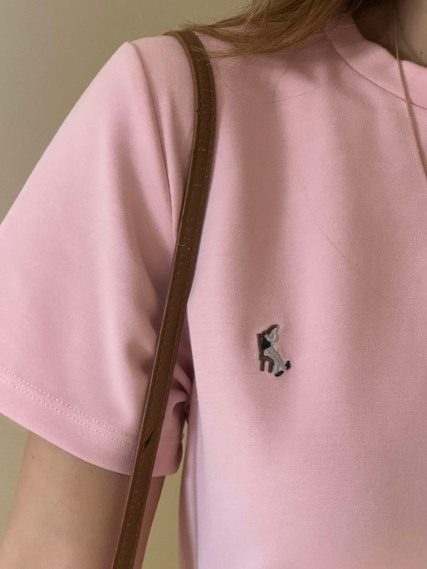 ELBİSEPembe Nakış Detay Basic Elbise