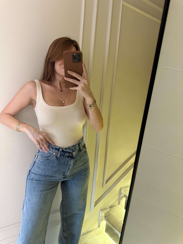 Askılı BluzTaş Pamuk Askılı Bodysuit Zıbın