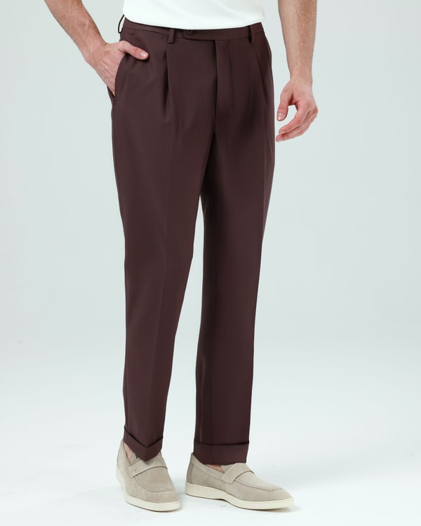 Slim fit ayarlanabilir tokalı erkek pantalon gülkurusu T20130-30