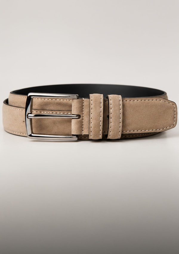 Suede belt beige S1