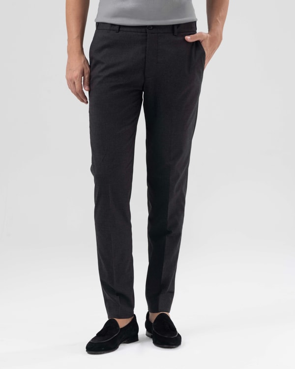 İtalyan stil slim fit bel detaylı erkek pantolon antrasit T20008-08