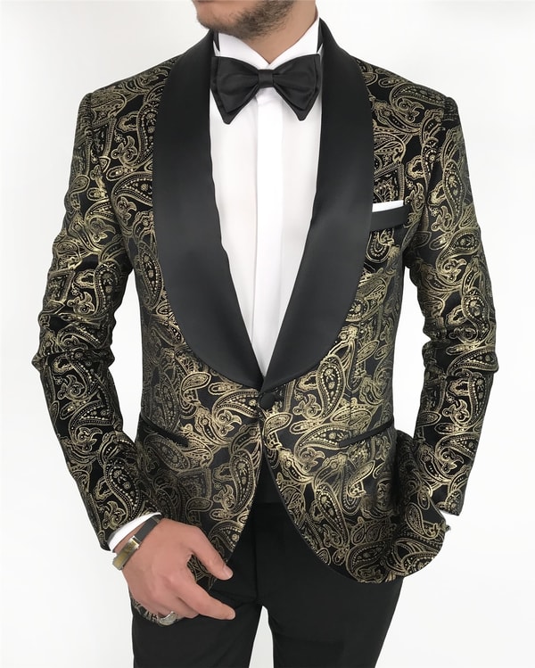 İtalyan kesim erkek ceket pantolon damatlık set Siyah T7492