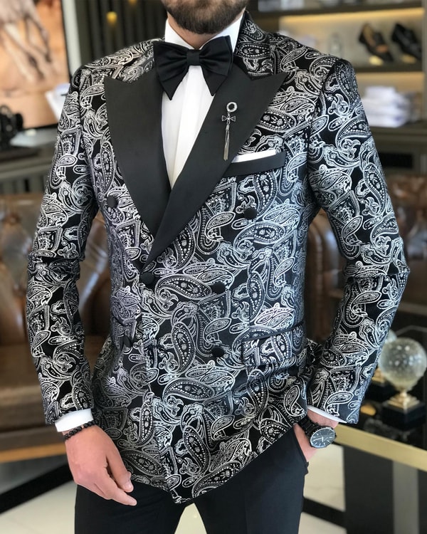 İtalyan kesim erkek ceket pantolon damatlık set siyah T7477