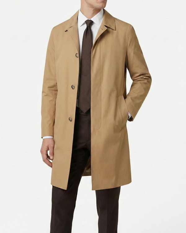 İtalyan stil mevsimlik erkek trençkot mont camel T13588