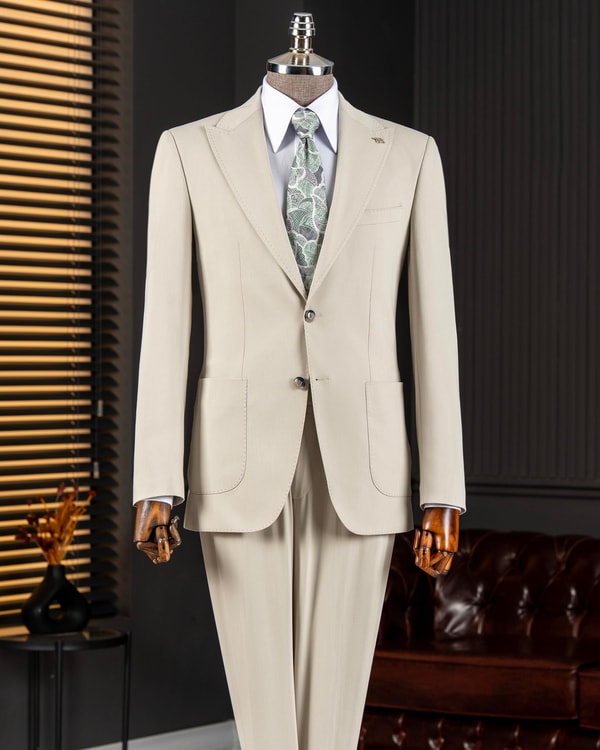İtalyan stil slim fit ceket pantolon takım elbise mint yeşili T14541