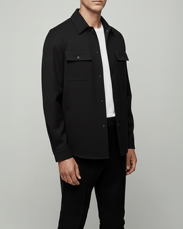 İtalyan stil slim fit erkek gömlek siyah T12922