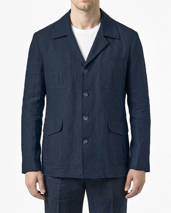 İtalyan stil slim fit spor erkek ceket  lacivert T13749