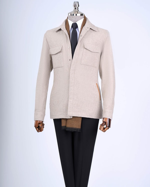 İtalyan stil slim fit spor tek ceket erkek vizon T13522
