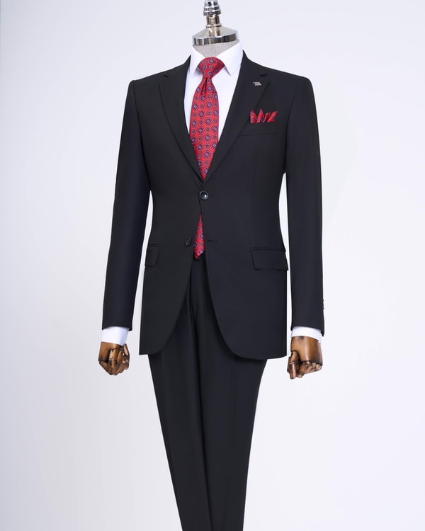 SLİM FİT CEKET PANTALON TAKIM ELBİSE SİYAH T13570