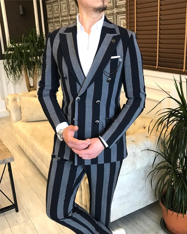 İtalyan stil slim fit ceket pantolon takım elbise çok renkli T5934 · 5