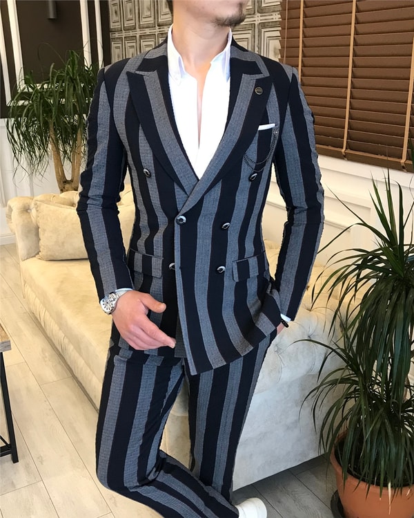 İtalyan stil slim fit ceket pantolon takım elbise çok renkli T5934 · 2