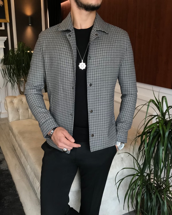 İtalyan stil slim fit mevsimlik erkek mont ceket çok renkli T6302 · 2