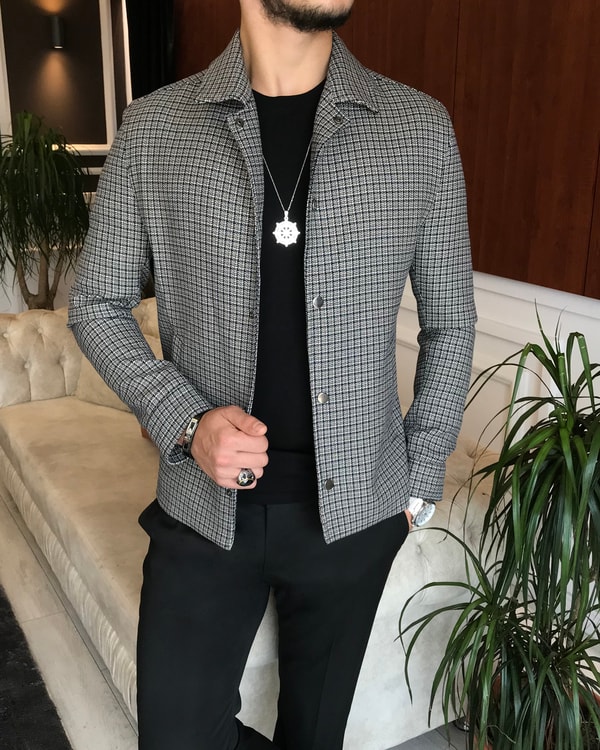 İtalyan stil slim fit mevsimlik erkek mont ceket çok renkli T6302 · 3
