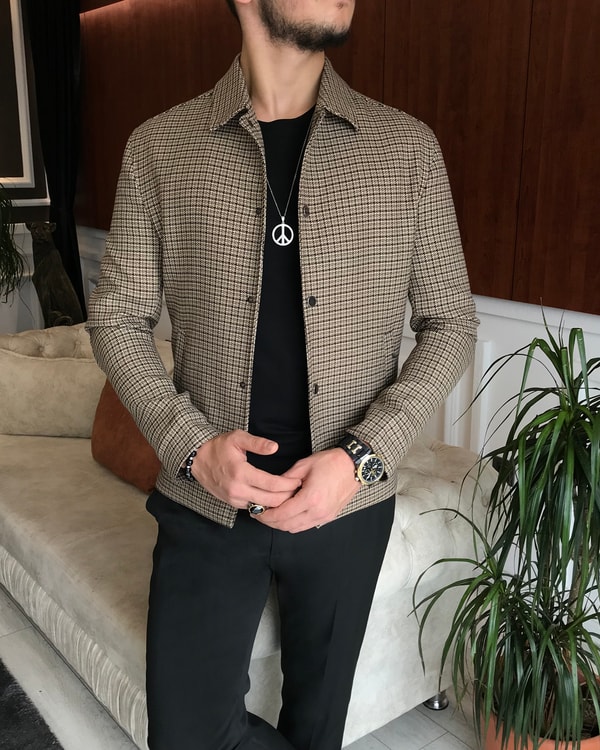 İtalyan stil slim fit mevsimlik erkek mont ceket çok renkli T6301 · 2