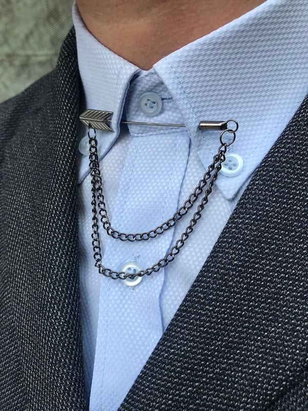 Erkek gömlek ok sembolü gömlek yaka ceket cep zinciri T4127 · 2