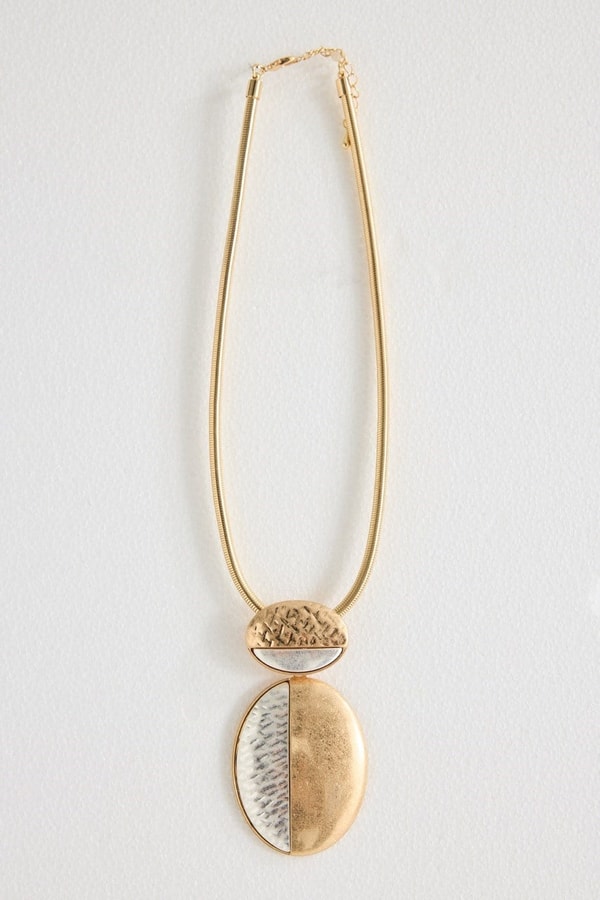 Oval Metal Kolye - Mix