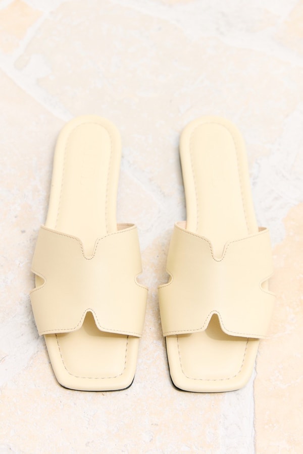 Pure Bantlı Terlik - Butter Yellow