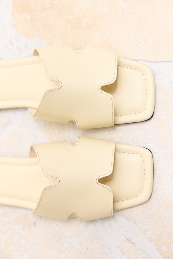 Pure Bantlı Terlik - Butter Yellow