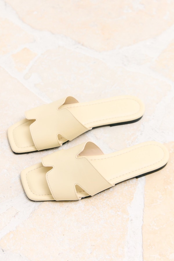 Pure Bantlı Terlik - Butter Yellow
