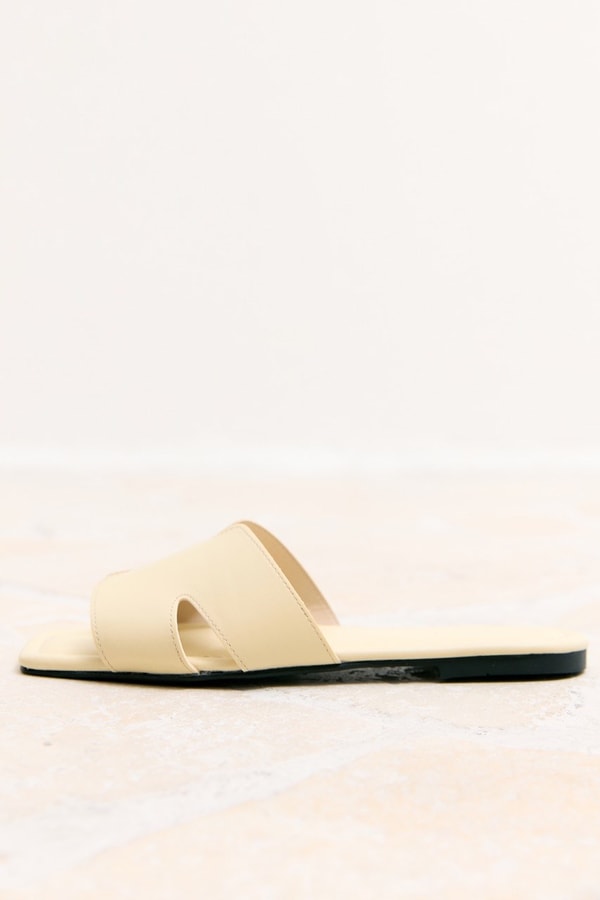 Pure Bantlı Terlik - Butter Yellow