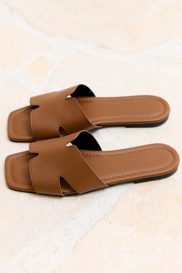 Pure Bantlı Terlik - Taba