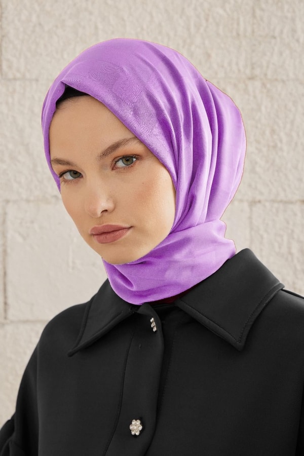Capri Işıltılı Dama Şal - Lila