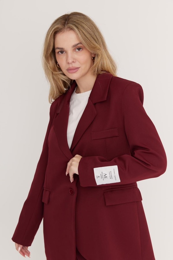 Catherine Business Ceket Takım - Bordo