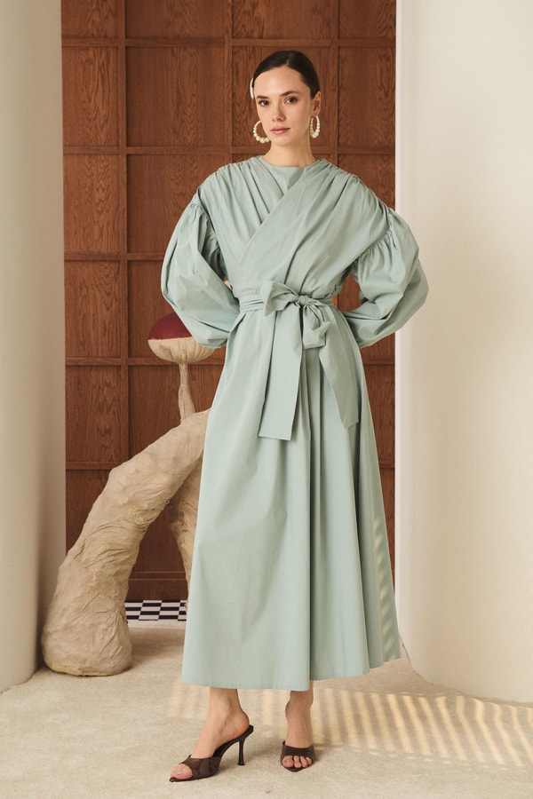 Claire Astarlı Dacron Elbise - Mint