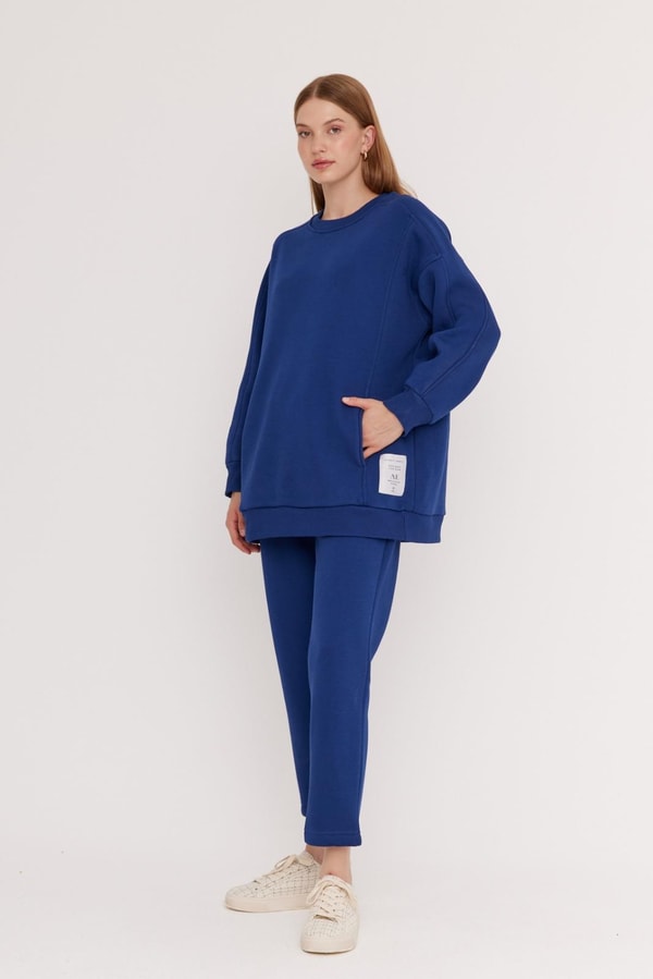 Dali Şardonlu Sweatshirt Takım - İndigo