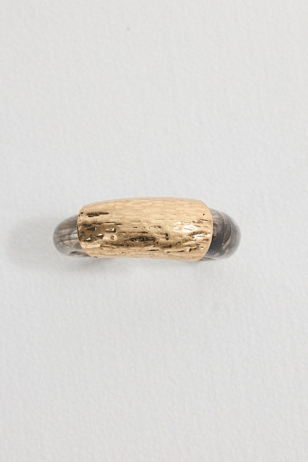 Gold Detay Taş Bilezik - Siyah