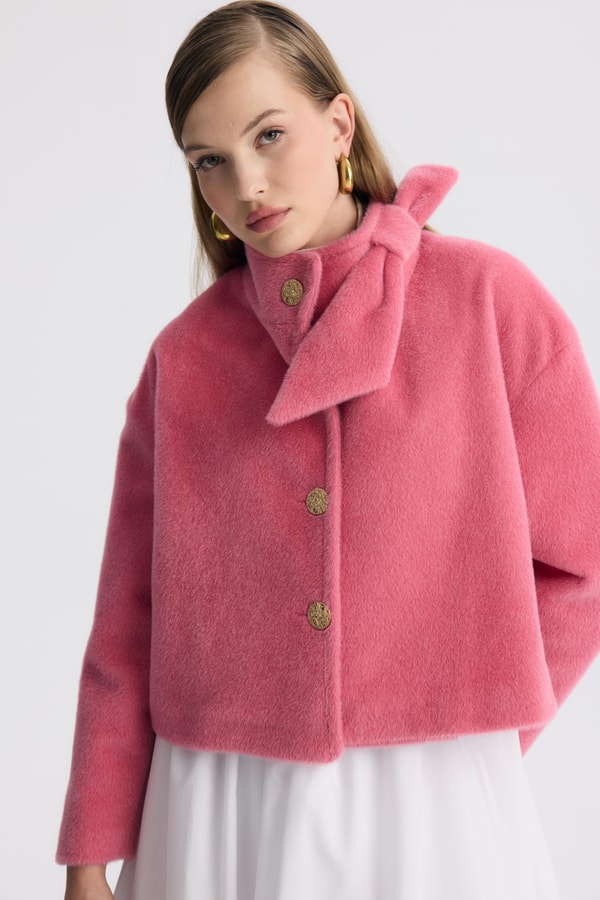 Gold Düğme Goldfox Kaban - Pembe