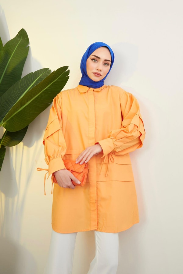 JULİET POPLİN GÖMLEK - Oranj