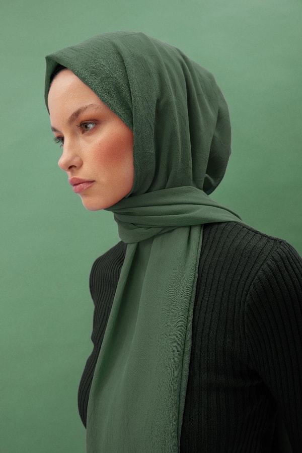 Krinkle Şifon Şal - Mint