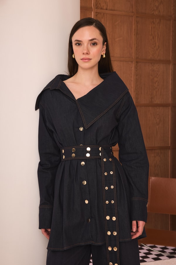 Limited Ariana Denim Ceket - Lacivert