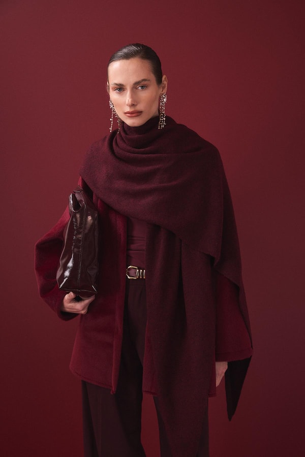 Mary Kemerli Goldfox Kaban - Bordo