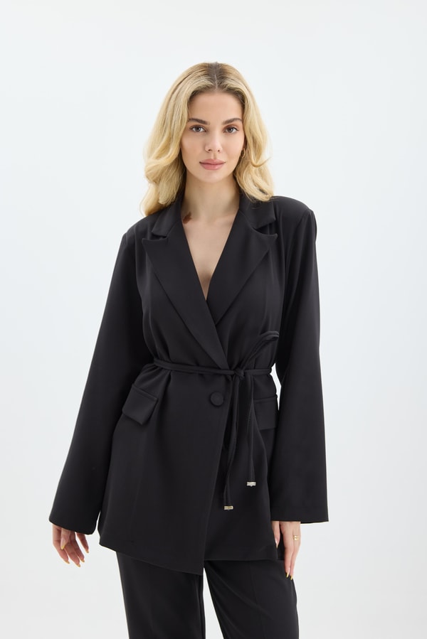 Nery Casual Blazer Ceket Takım - Siyah