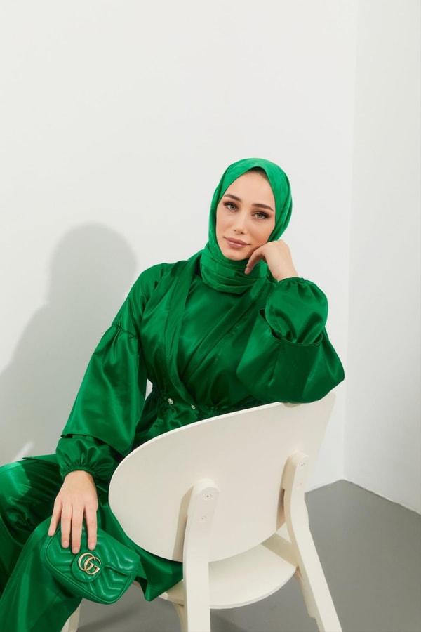 Nilli Saten Takım - Yeşil