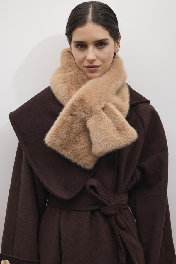 Peluş Kaşkol Boyunluk - Camel