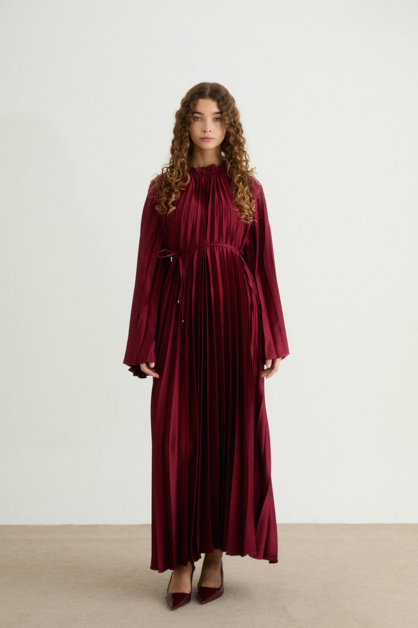 Premium Pilisoley Elbise - Bordo