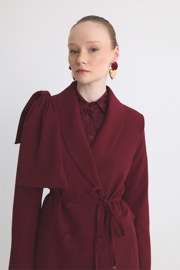 Samira Business Ceket Takım - Bordo