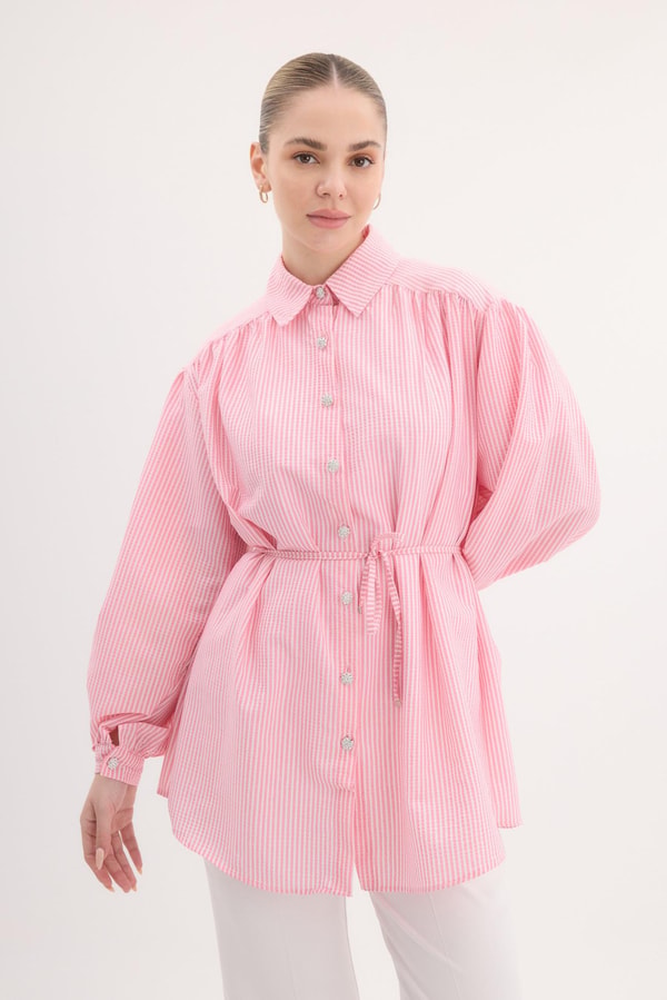 Sophie Çizgili Gömlek - Pembe