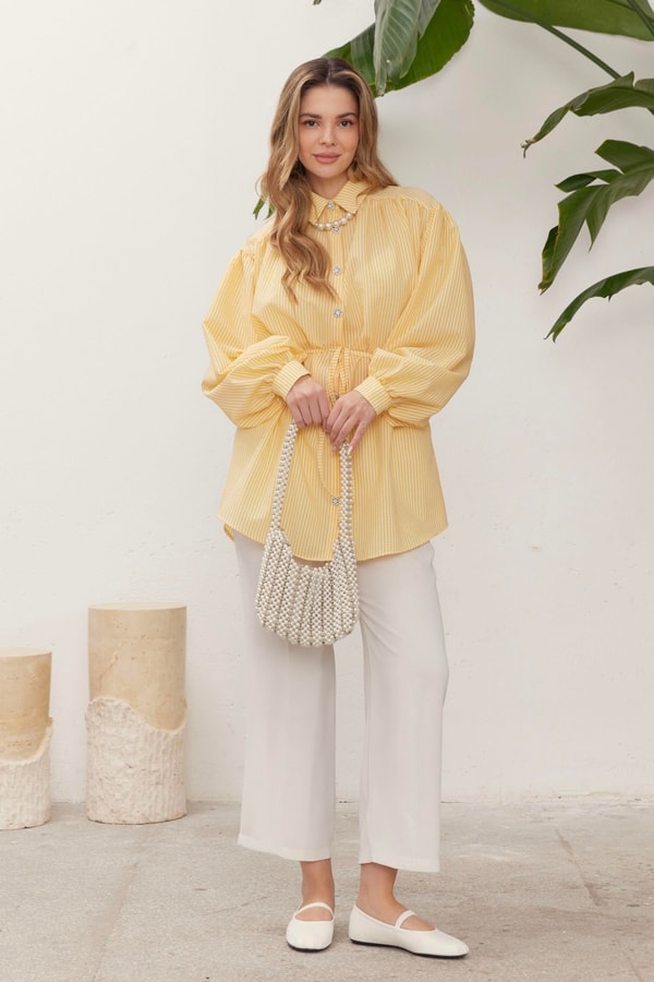 Sophie Çizgili Gömlek - Sarı