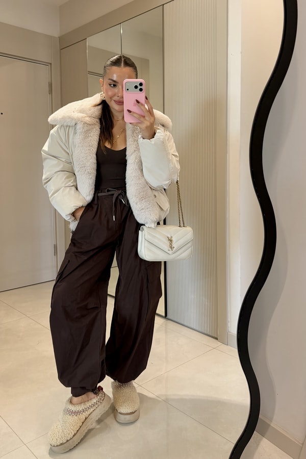 Adara Kahve Beli Bağcıklı Kargo Pantolon