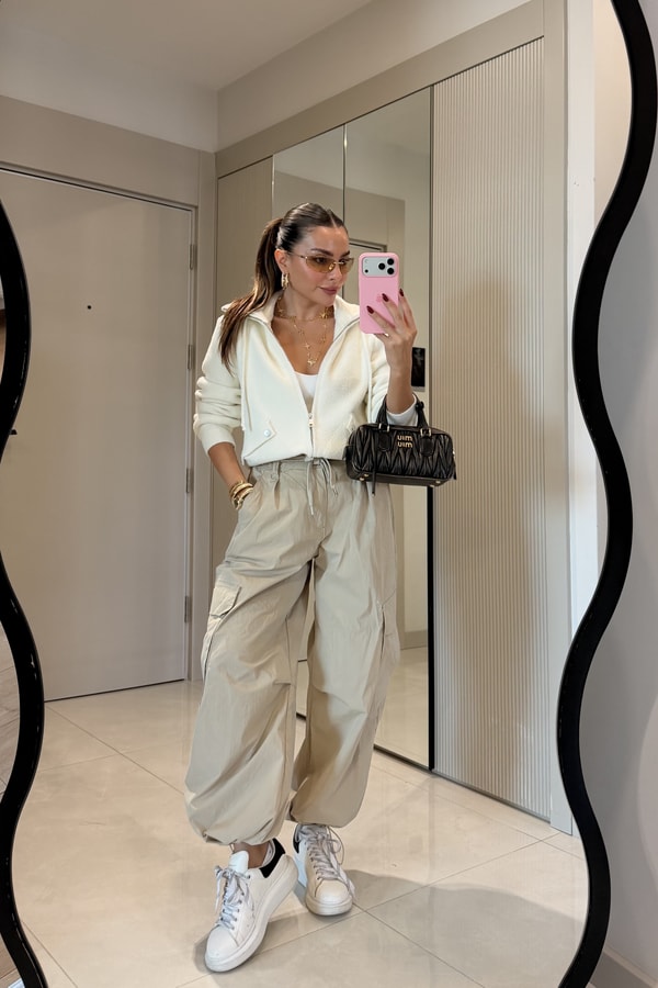 Adara Taş Beli Bağcıklı Kargo Pantolon