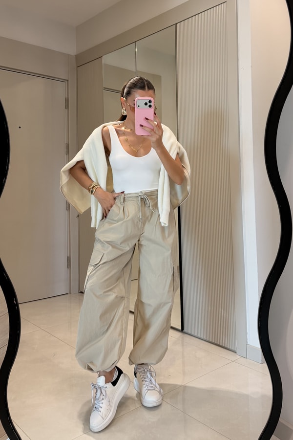 Adara Taş Beli Bağcıklı Kargo Pantolon