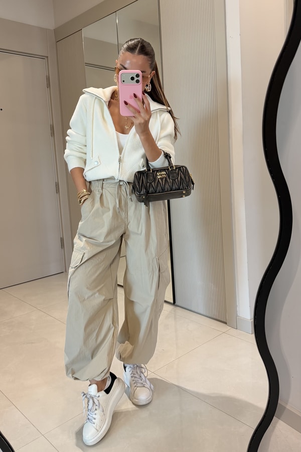 Adara Taş Beli Bağcıklı Kargo Pantolon