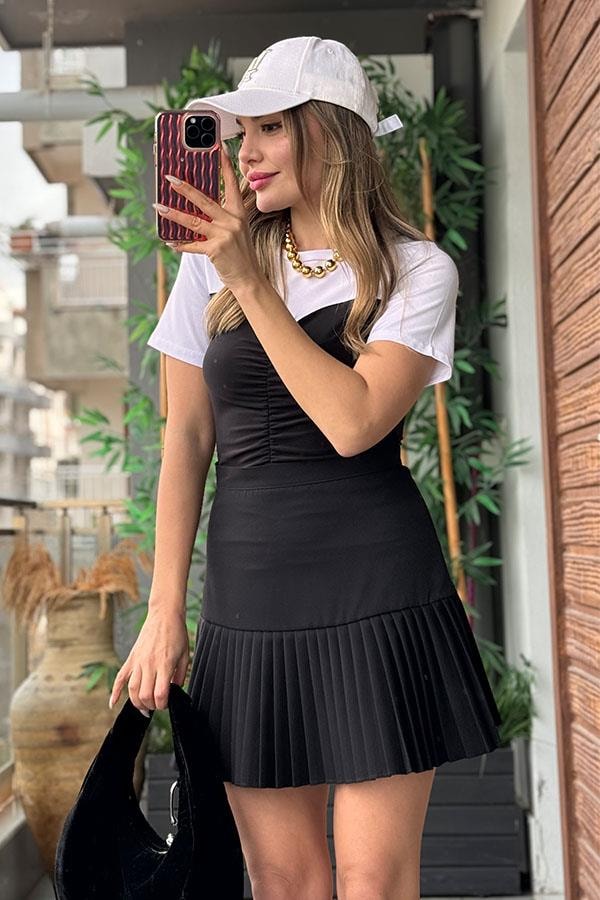 Aıre Siyah Beyaz Geçişli Crop