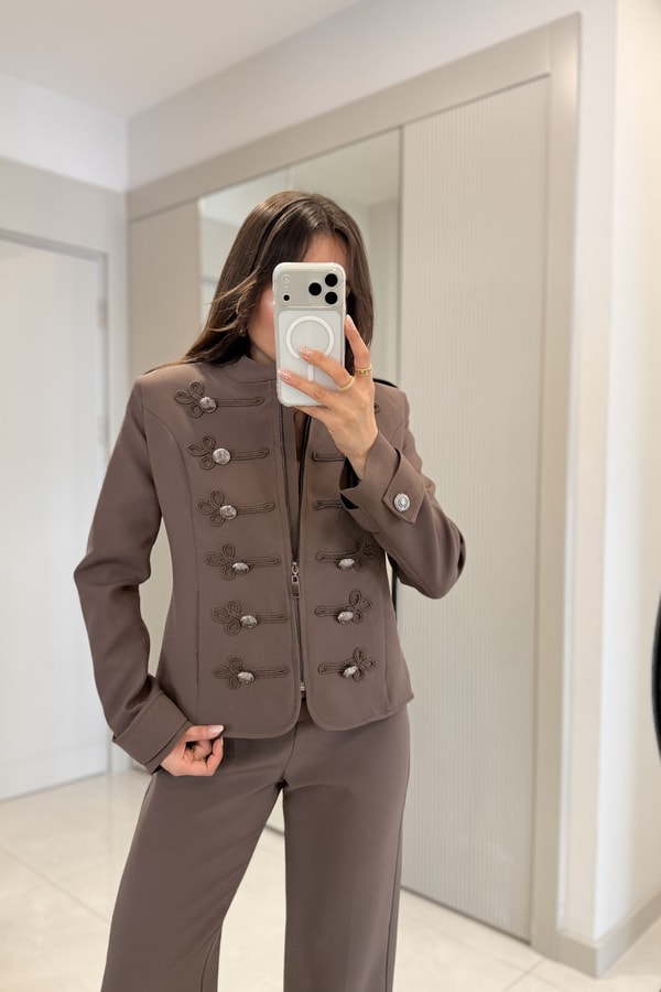 Albert Kahve Napolyon Premium Ceket
