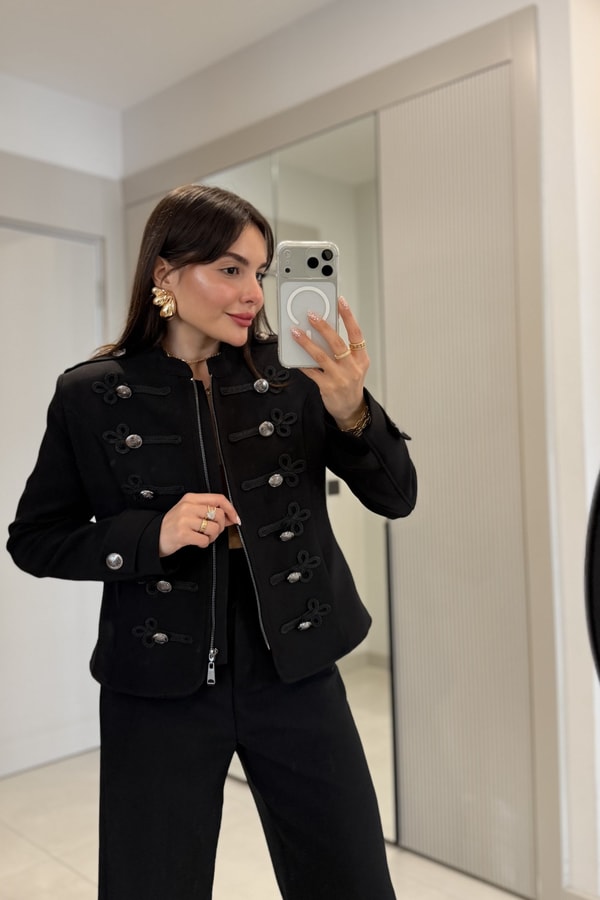 Albert Siyah Napolyon Premium Ceket